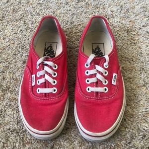 Red lace up vans